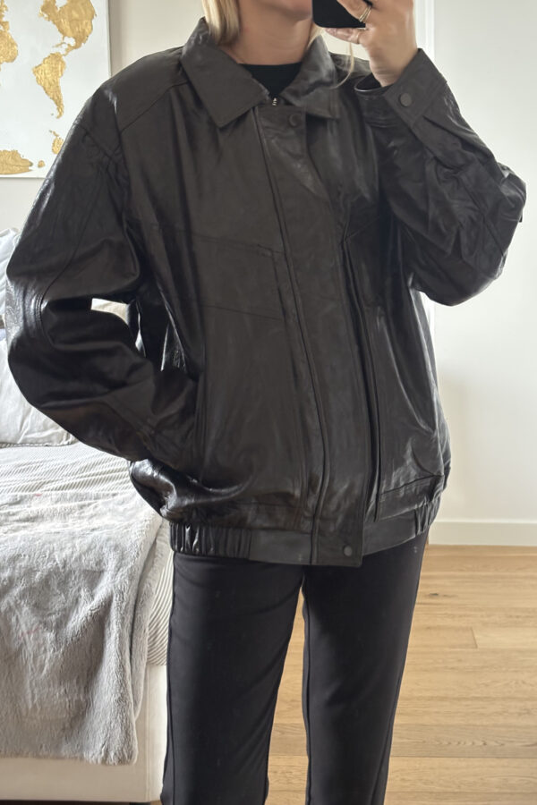 Giubbotto Oversize Ecopelle Marrone/Bordeaux