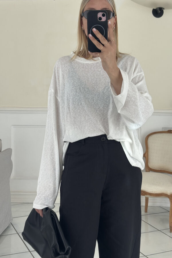 T-Shirt Cotone Maniche Lunghe Bianca