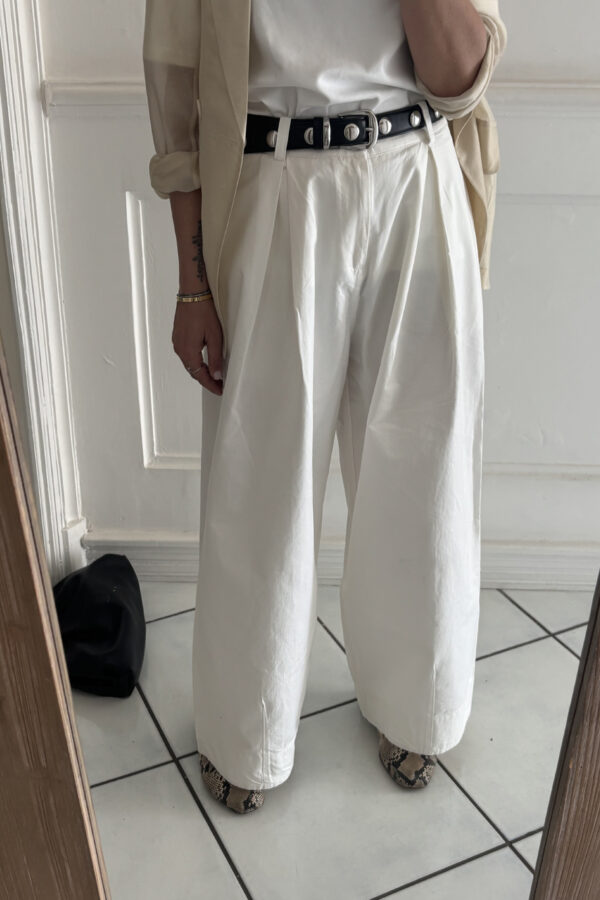 Pantalone Cotone Oversize Pences Bianco