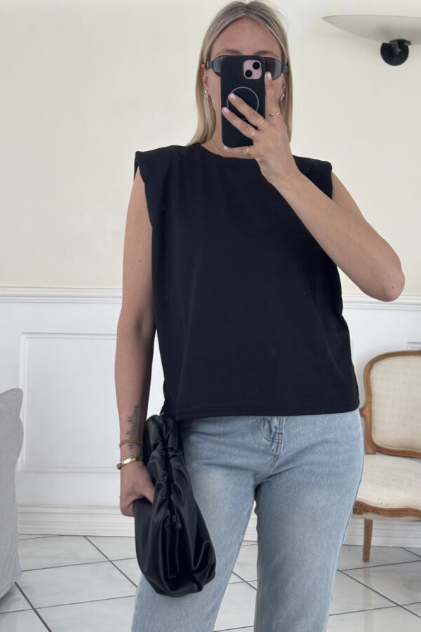 Maglietta Spalline Nera