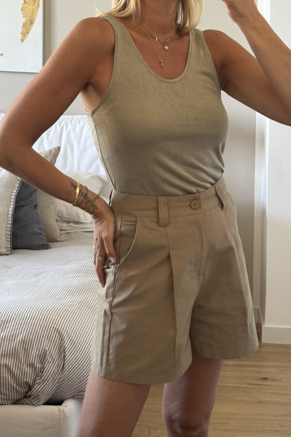 Canotta in Misto Lino Verde