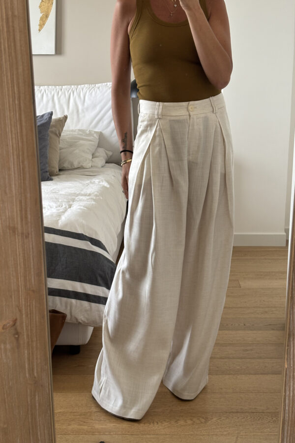 Pantalone Pences Misto Lino Beige