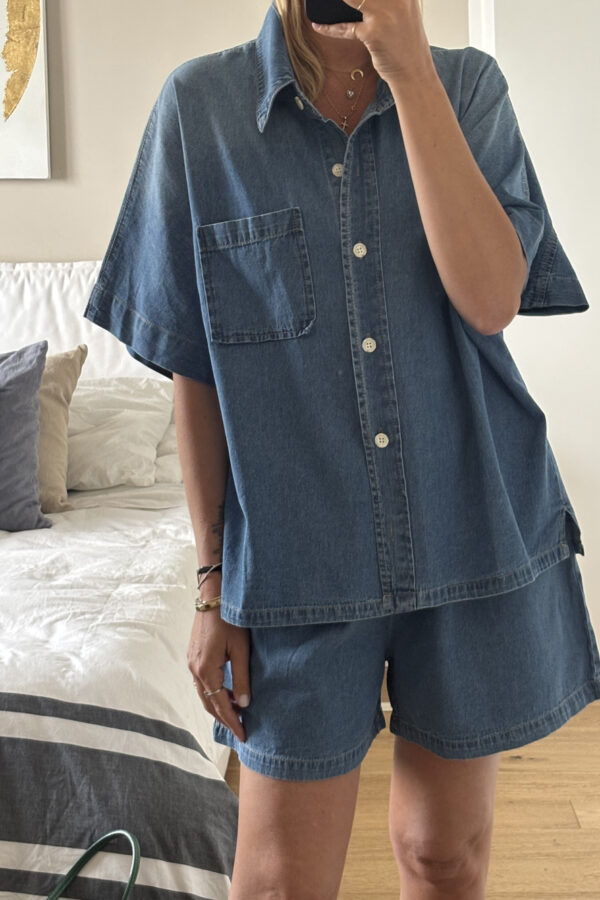 Camicia in Denim Blu