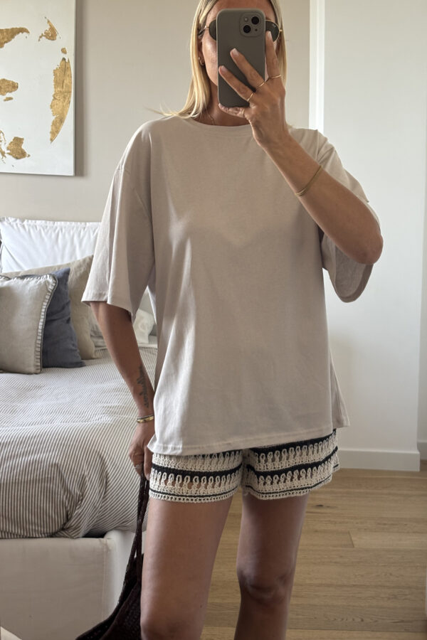 T-shirt Leggera Oversize Taupe