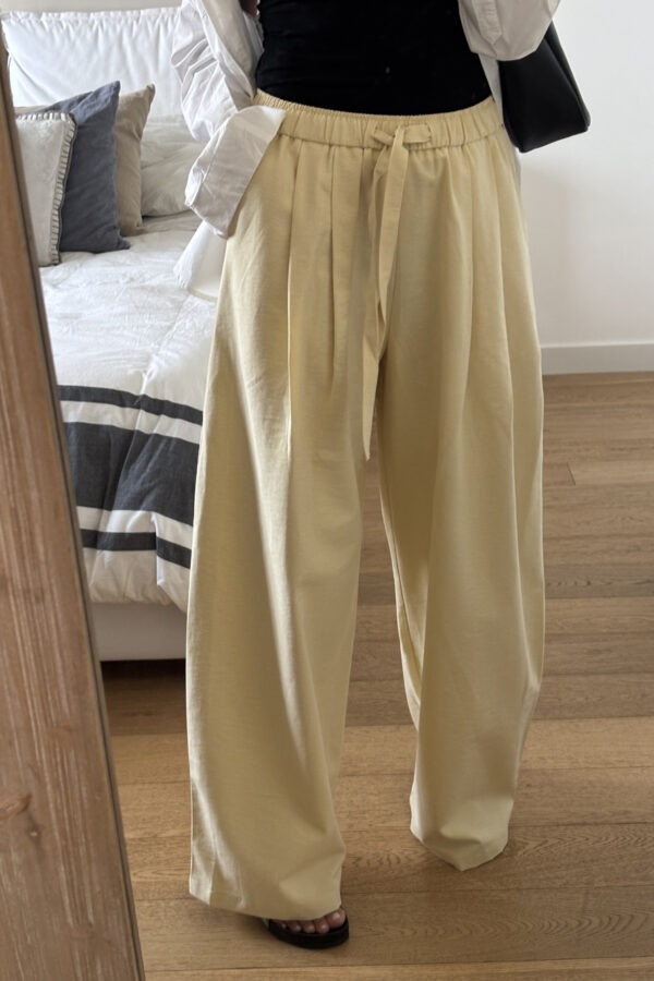 Pantalone con Elastico Wide Leg Giallo