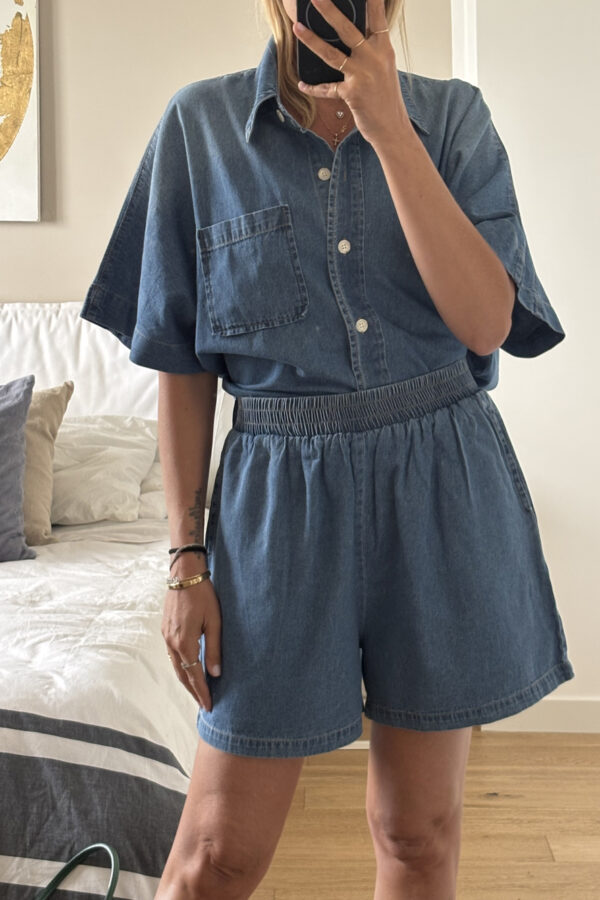 Shorts in Denim Blu