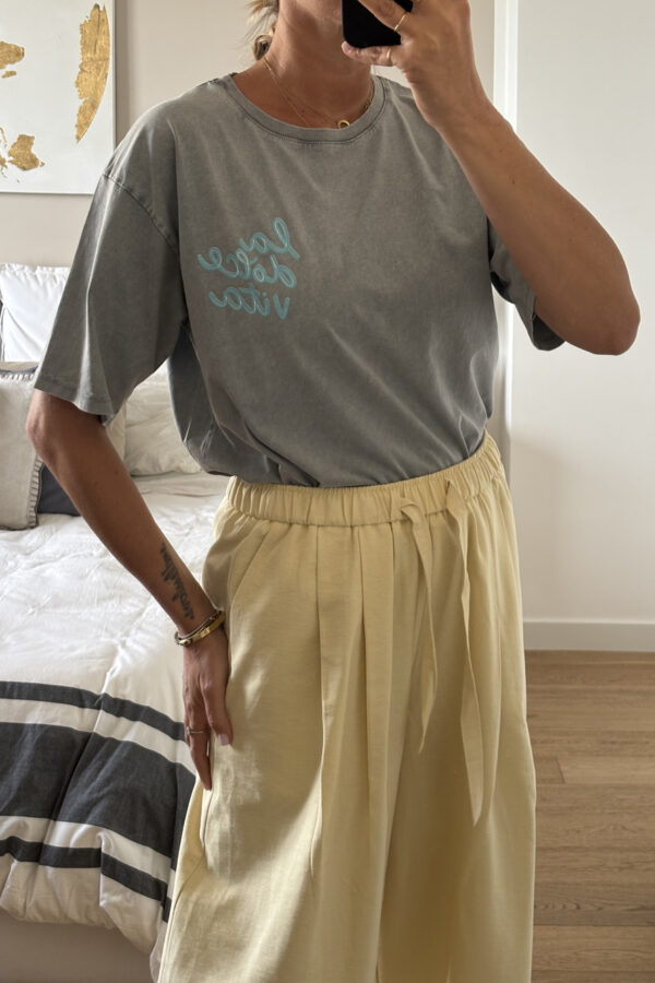 T-Shirt Stampa Slavata Grigio Chiaro