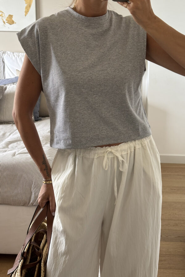Crop T-shirt Grigia