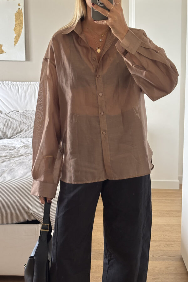 Camicia Mesh Marrone