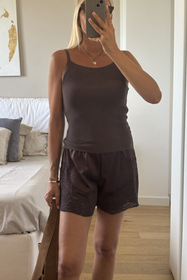 Top in Maglia Marrone