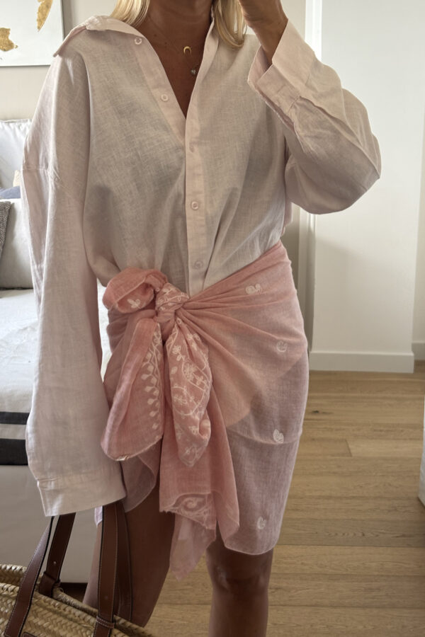 Pareo Ricamo Bandana Rosa