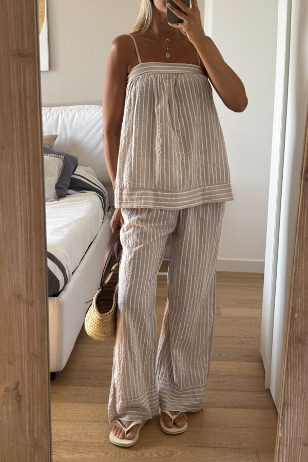 Set Righe Beige/Bianco