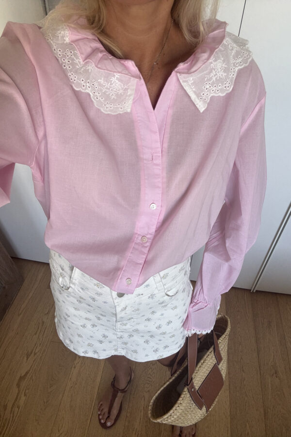 Camicia Collo Sangallo Rosa