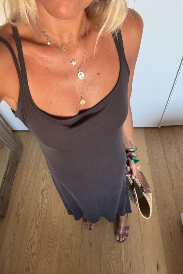 Abito in Jearsy Lungo Grigio Scuro