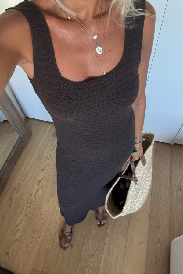 Abito in Maglia Marrone