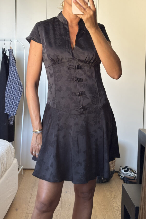 Vestito Mini Satinato Nero