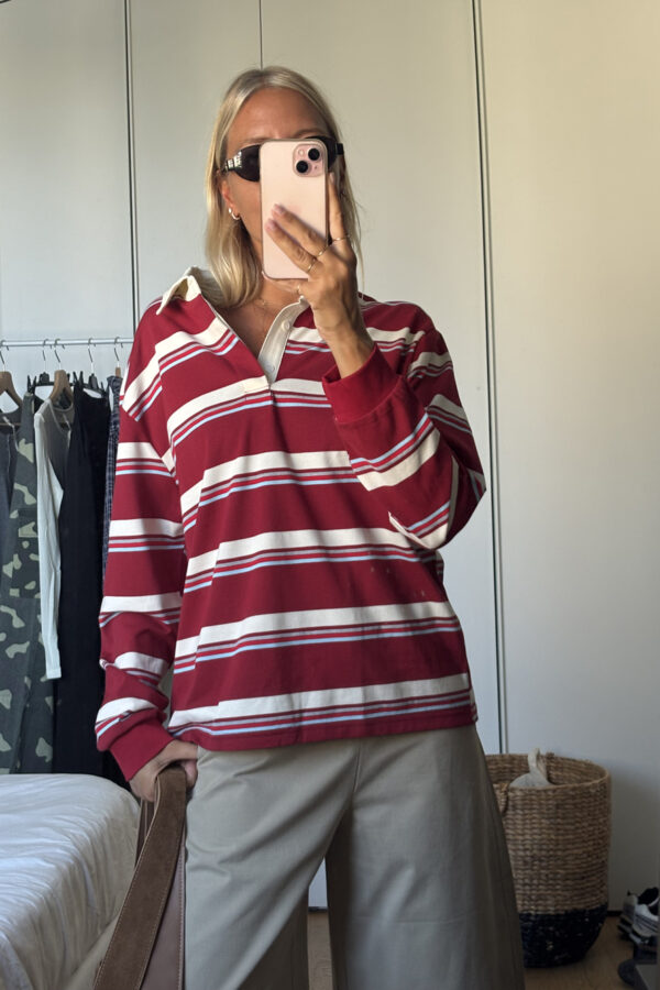 Polo a Righe Bordeaux