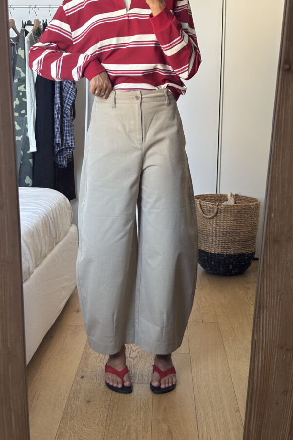 Pantalone Balloon alla Caviglia Beige