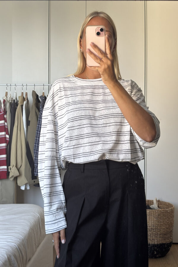 T-shirt Maniche Lunghe Riga Nera